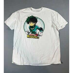 Funimation My Hero Academia Izuku Midoriya Graphic T-Shirt Mens XL White